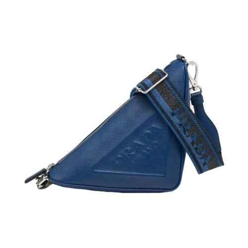 PRADA Saffiano Triangle Bag Bluette