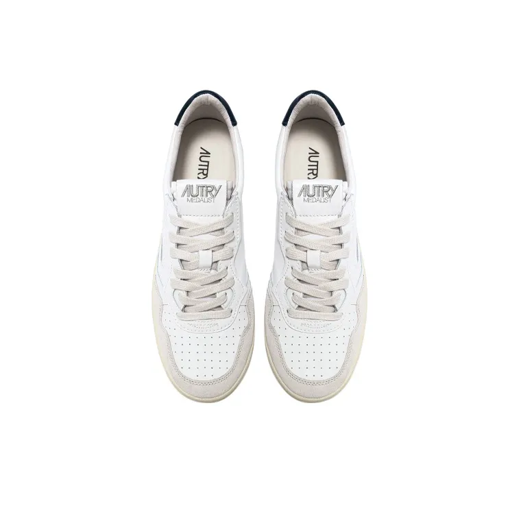 AUTRY Medalist Leather Low White Blue Women's-2
