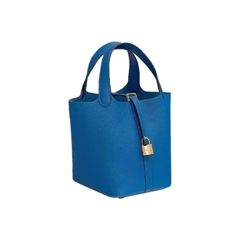 HERMES Picotin Lock Maurice Bullock Leather Basket Bag Handbag Bucket Bag Women's 71 Bleu France French Blue-1