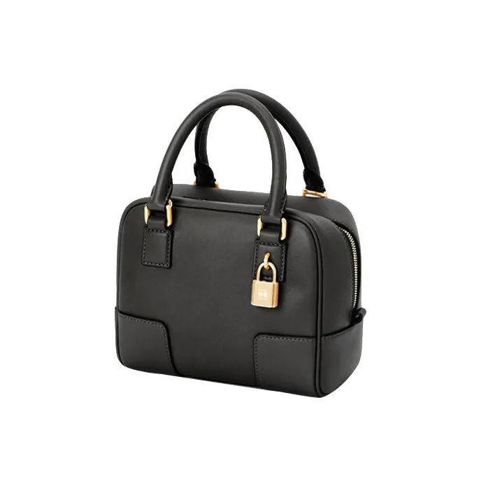 LOEWE Amazona 16 Square Top Handle Bag Black-2