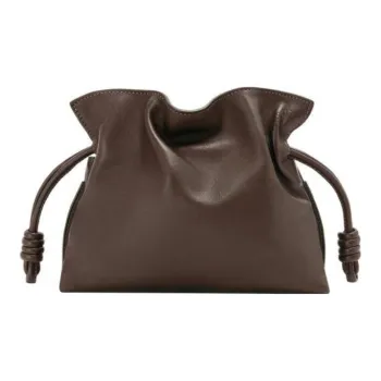 LOEWE Flamenco Clutch In Nappa Calfskin Chocolate