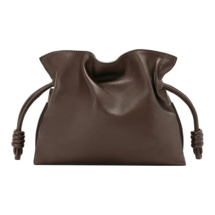 LOEWE Flamenco Clutch In Nappa Calfskin Chocolate-0