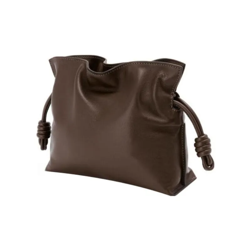 LOEWE Flamenco Clutch In Nappa Calfskin Chocolate-1