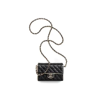 CHANEL Sheepskin And Gold Metal Evening Bag, Shoulder Bag, Crossbody Bag Trumpets Women's Black