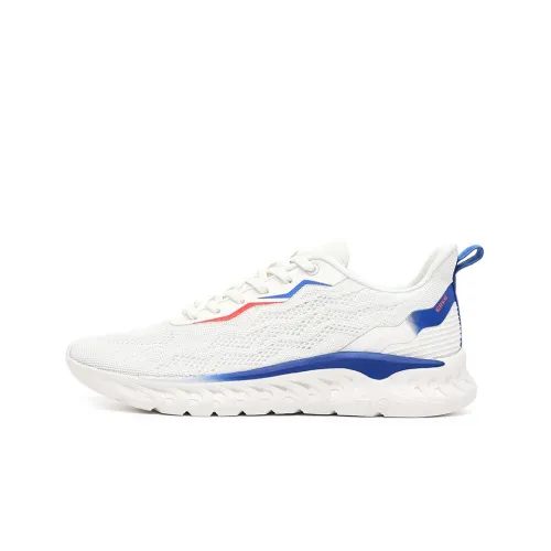 Erke Running Shoes Men Low Top Ivory White/Interstellar Blue