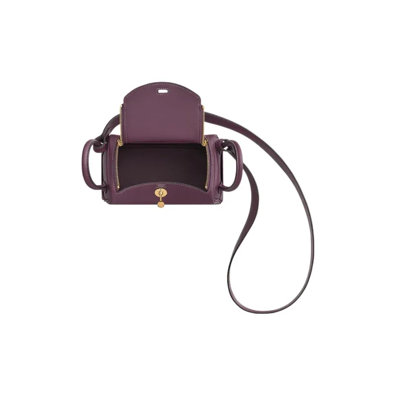 HERMES Lindy Swift Calfskin Handbag Shoulder Bag Crossbody Bag Mini Women's N5 Cassis Blackcurrant Color-2