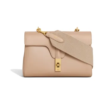 CELINE 16 Smooth Cow Leather Handbag, Shoulder Bag, Crossbody Bag Women's Beige Nude Light Khaki