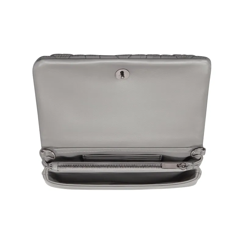 DIOR Cow Leather Shoulder Bag Crossbody Bag Women's Gray-4