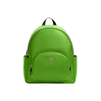 COACH Court Pebble Texture Leather Backpack Medium Size Women's Green