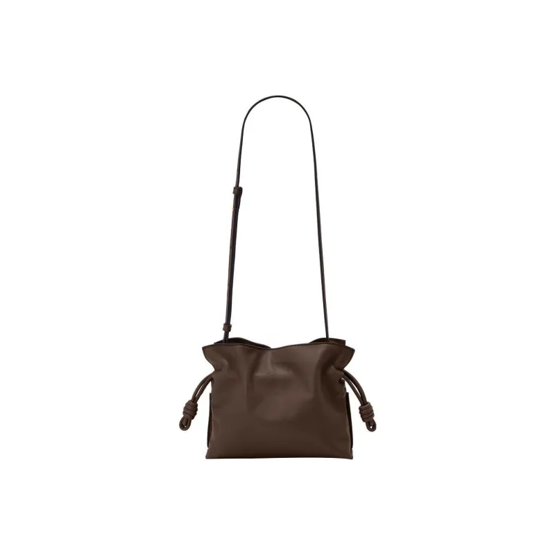 LOEWE Flamenco Clutch In Nappa Calfskin Chocolate-3