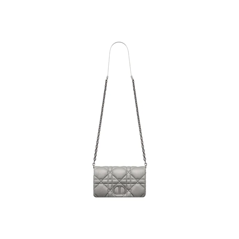 DIOR Cow Leather Shoulder Bag Crossbody Bag Women's Gray-1
