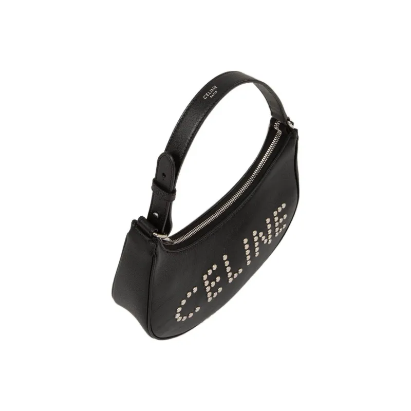 CELINE AVA Smooth Cow Leather Dumpling Bag Shoulder Bag Handbag Shoulder Bag Women's Black-2