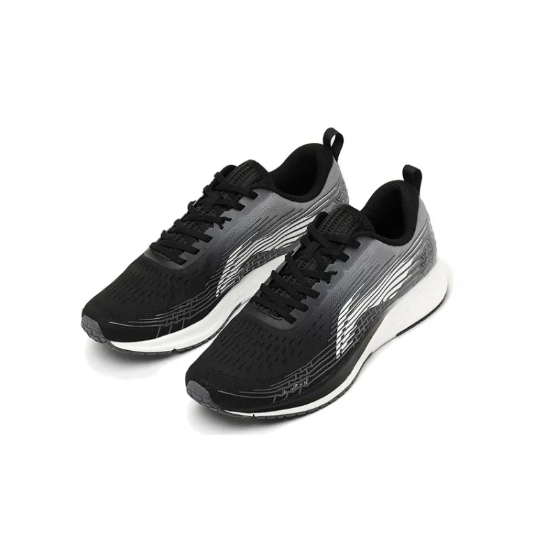 LiNing Shock Absorbers Rebound Low Top Running Shoes Men's Gray Black-2