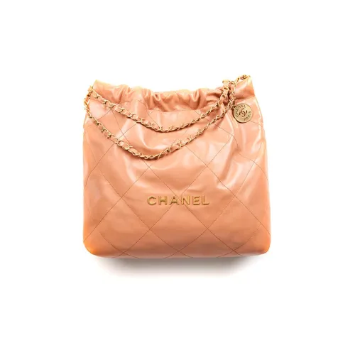 CHANEL 22Bag Shiny Calfskin Tote Bag, Shopping Bag, Shoulder Bag Women's Brown