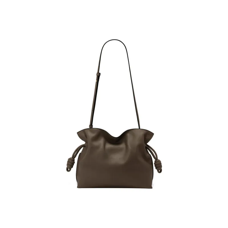 LOEWE Calfskin One Shoulder Crossbody Clutch Medium Size Women's Chocolate-3