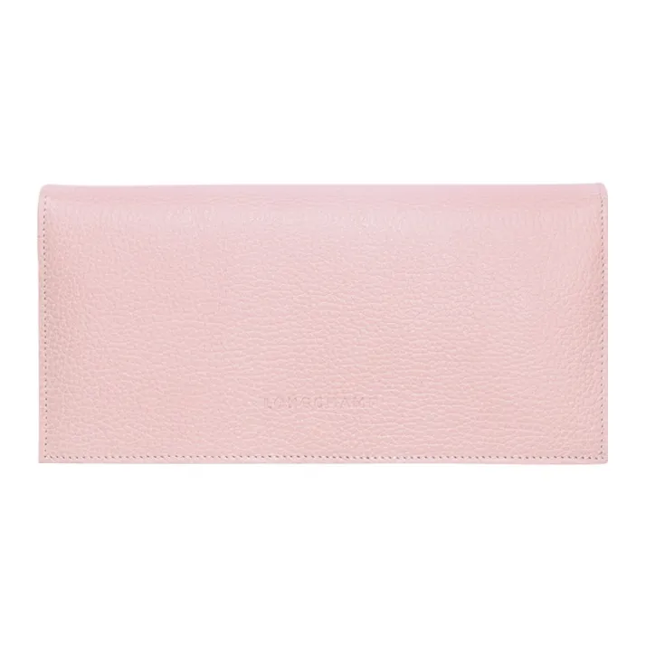 LONGCHAMP Le Foulonné Leather Wallet Women's Soft Pink-0