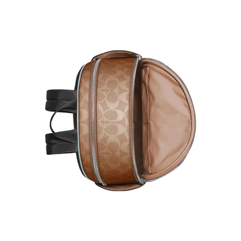 COACH Court Pebbled Leather Backpack Medium Size Women's Monogram Haze Blue-3