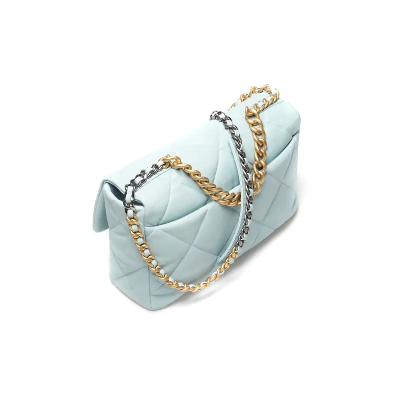 CHANEL 19Bag Lambskin Flap Bag Handbag, Shoulder Bag, Crossbody Bag Tubas Women's Light Blue-1