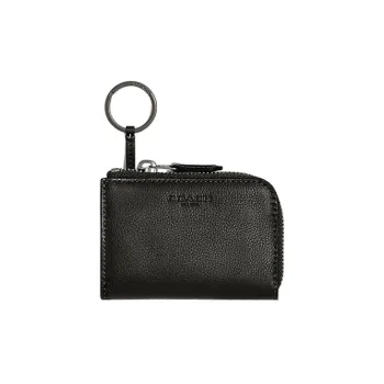 COACH Key Case Cow Leather Coin Purses Key Pouches Men's Black
