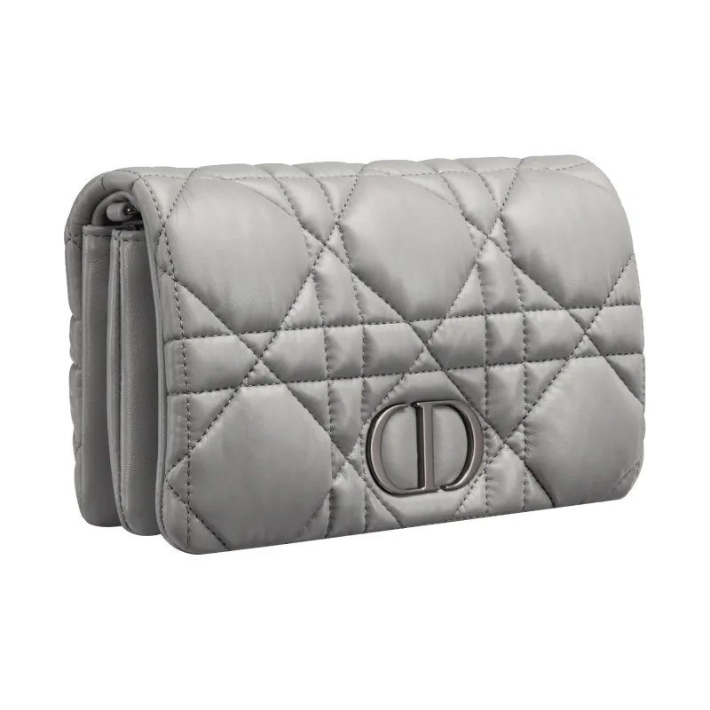 DIOR Cow Leather Shoulder Bag Crossbody Bag Women's Gray-2
