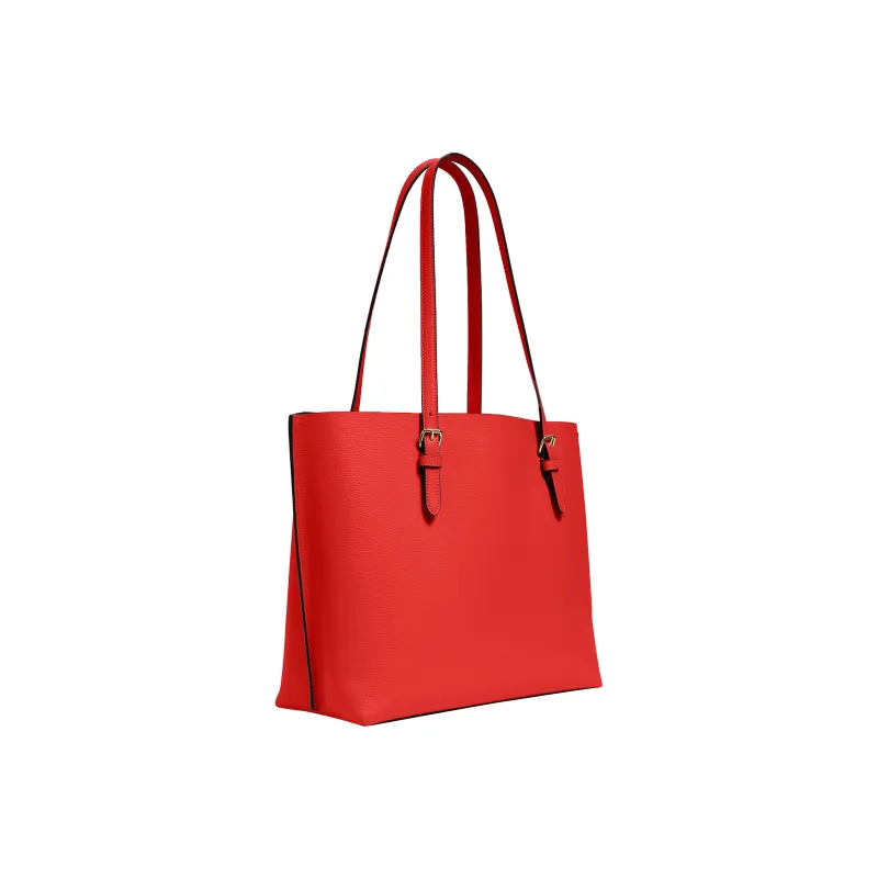 COACH Mollie Leather Shoulder Bag, Tote Bag, Shopping Bag, Handbag Tubas Women's Red-1