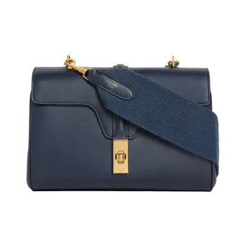 CELINE 16 Smooth Cow Leather Shoulder Bag Crossbody Bag Women's Navy