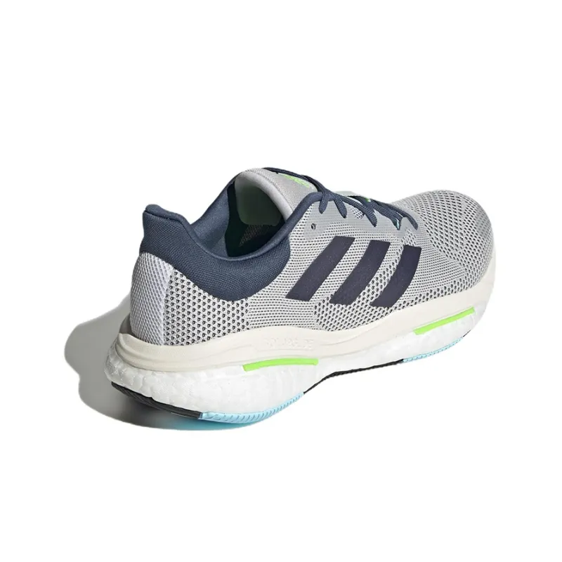 Adidas Solar Glide 5 Abrasion Resistant Breathable Low Top Running Shoes Men's Gray Blue-3