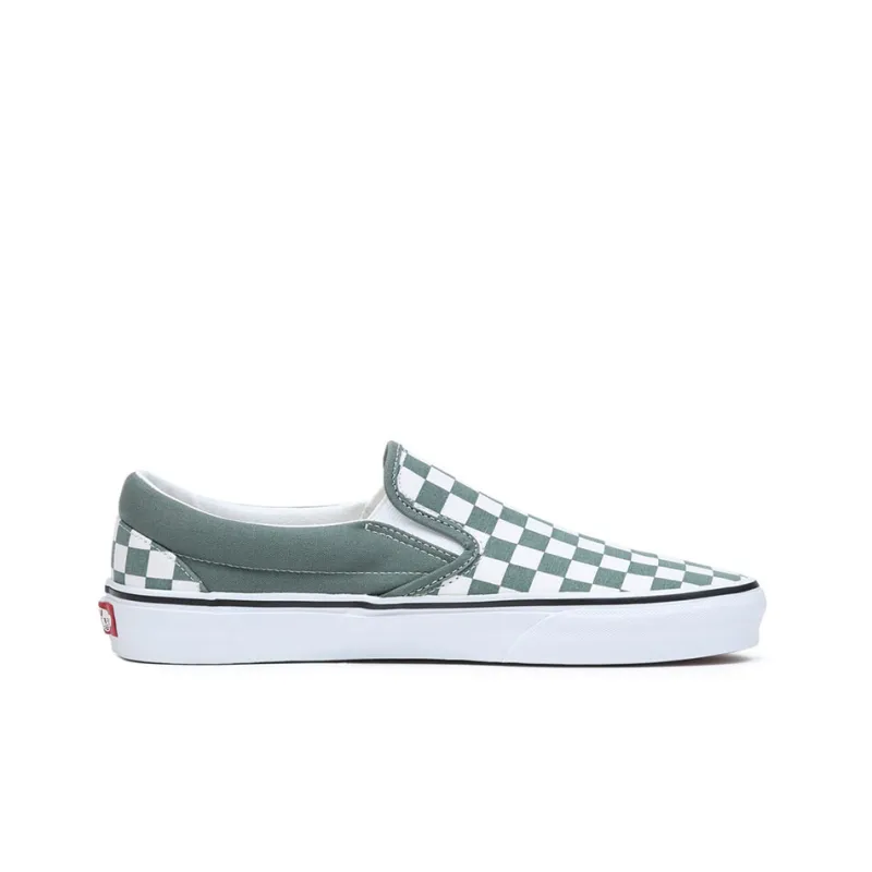 Vans Classic Slip On Color Theory Checkerboard Green White-1