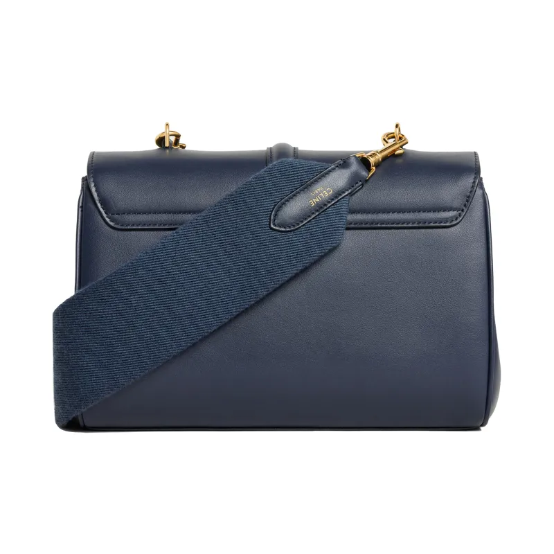 CELINE 16 Smooth Cow Leather Shoulder Bag Crossbody Bag Women's Navy-2