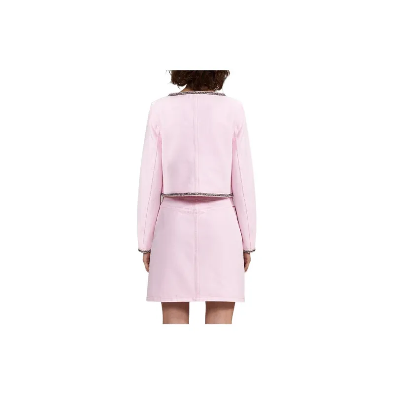 Self portrait Cropped Coats Women's Pink-1