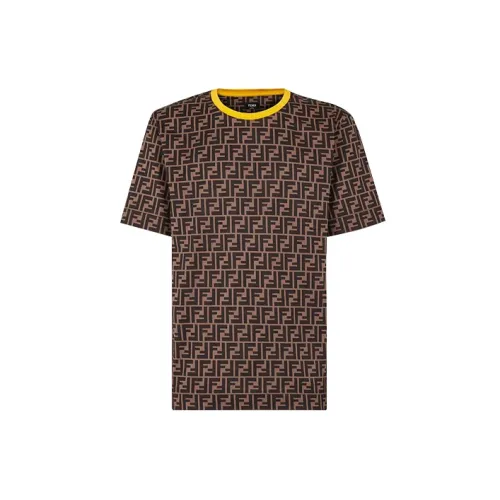 FENDI T-Shirts Men Brown