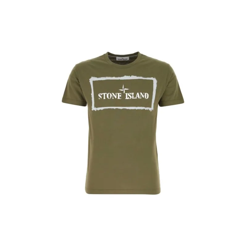 STONE ISLAND T Shirts Men Army Green-1
