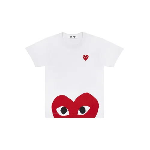  Comme Des Garcons Play Red Half Heart T-Shirt White