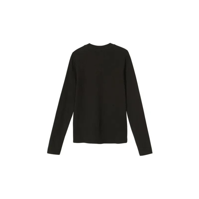 Stussy Baby Rib Long Sleeve Tee 'Black'-4