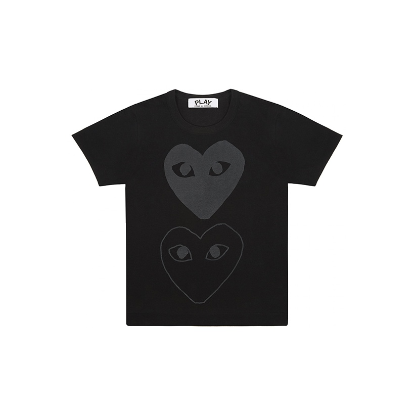 CDG Play Double Black Hearts T shirt Black XXL Cheap Rcj Jordan Outlet