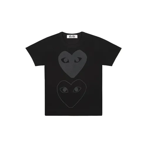 CDG Play Double Black Hearts T-shirt Black