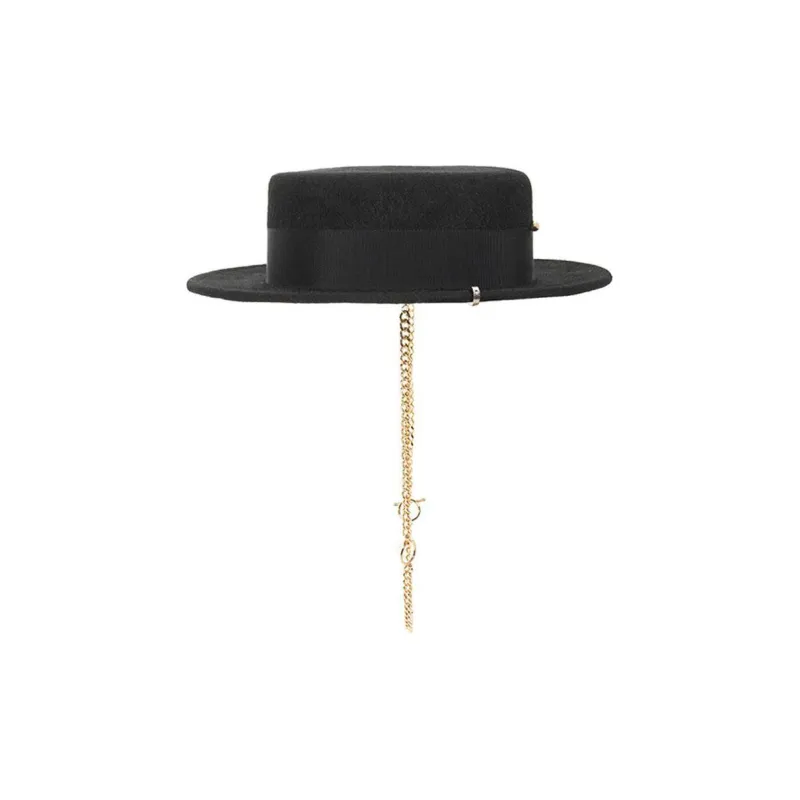 RUSLAN BAGINSKIY Chain Detail Boater Hat-1