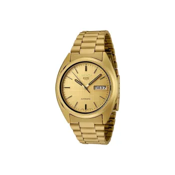 SEIKO Classic Cans SEIKO5 Collection Automatic Mechanical Movement Stainless Steel Strap Watch Men's Watches Gold Dial