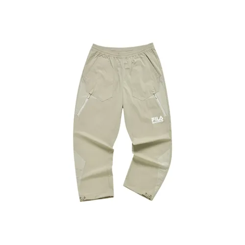 White Mountaineering FILA FUSION Hakusan L Collaboration Collection Knitted Sweatpants Men Cappuccino Khaki