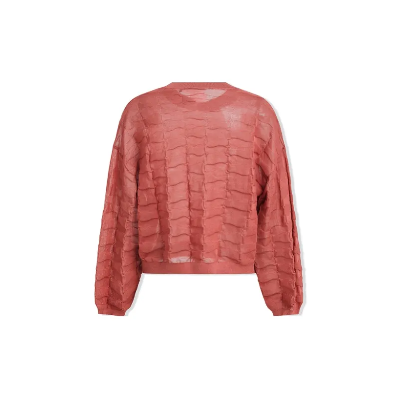 UPON PRO Loose Fit Knitwear Women's Orange Red-1