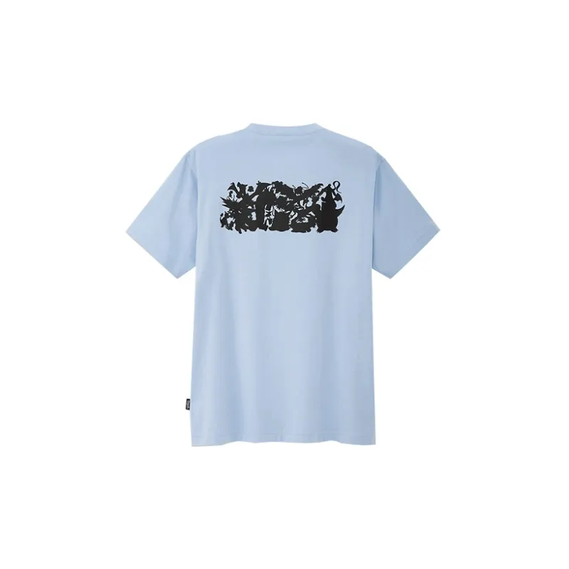 UNIQLO Straight T Shirt Unisex Aqua Blue-1