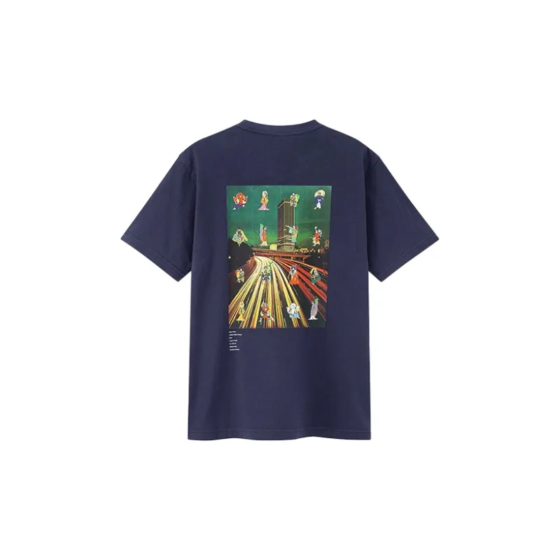 UNIQLO Straight T Shirt Unisex Navy Blue-1