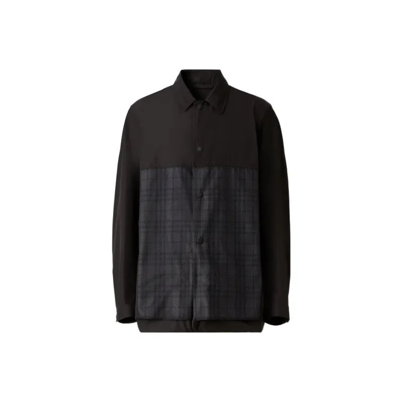 Burberry Reflective Check Panel Technical Car Coat-1