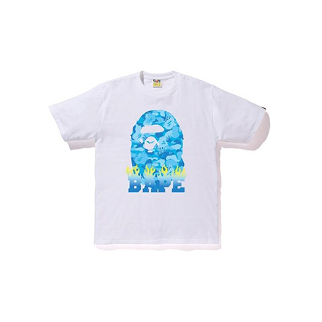 A Bathing Ape Men T Shirt White S Fire Camo Bape Flame Tee Cheap Rcj Jordan Outlet