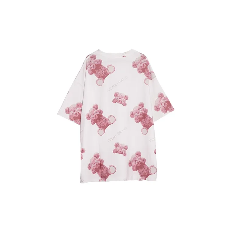 FRLMK Straight Elbow-Length Sleeved T-Shirt Unisex White-1