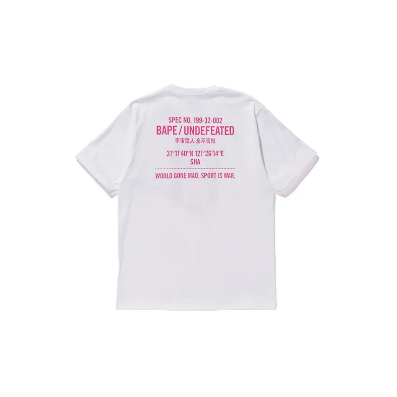 A BATHING APE x UNDEFEATED Ape Head Series T Shirt Unisex White-1