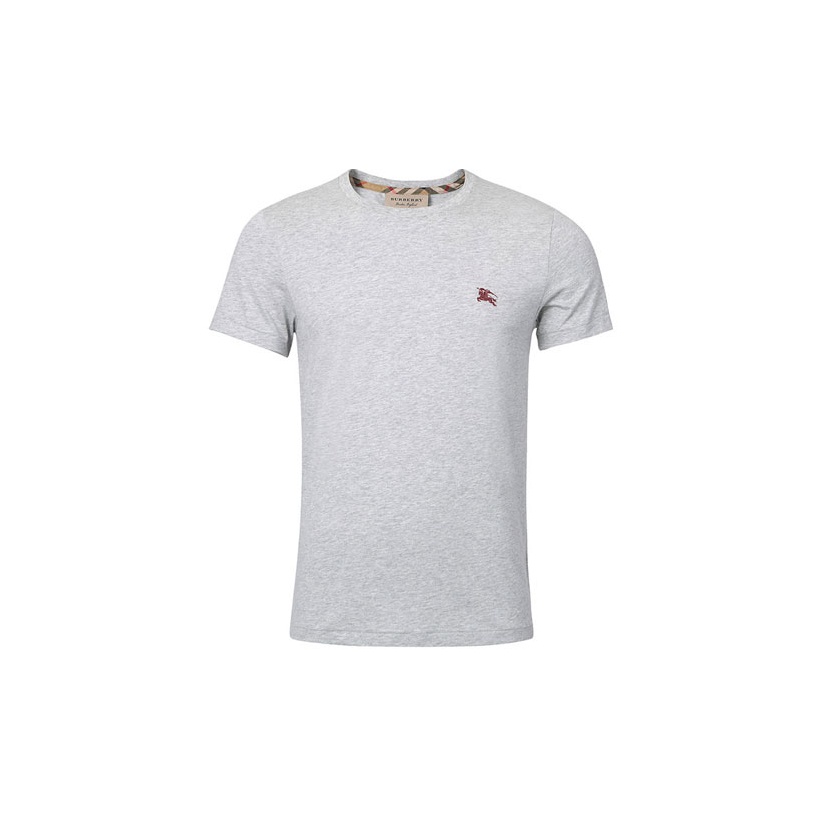 Burberry Men War Horse Embroidered Round Neck Short Sleeve T shirt Grey POIZON