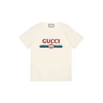 GUCCI Drop Shoulder Sleeve T Shirt Women's White