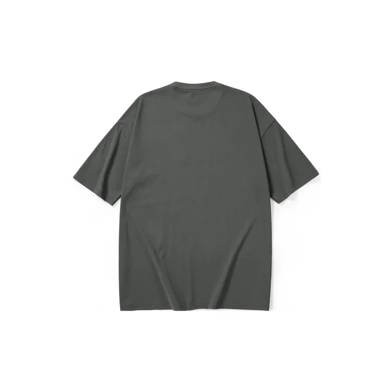 GENANX Straight Elbow Length Sleeved T Shirt Unisex Gray-1