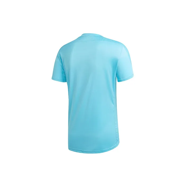 Adidas T Shirts Men Teal/Dark Silver Gray-1